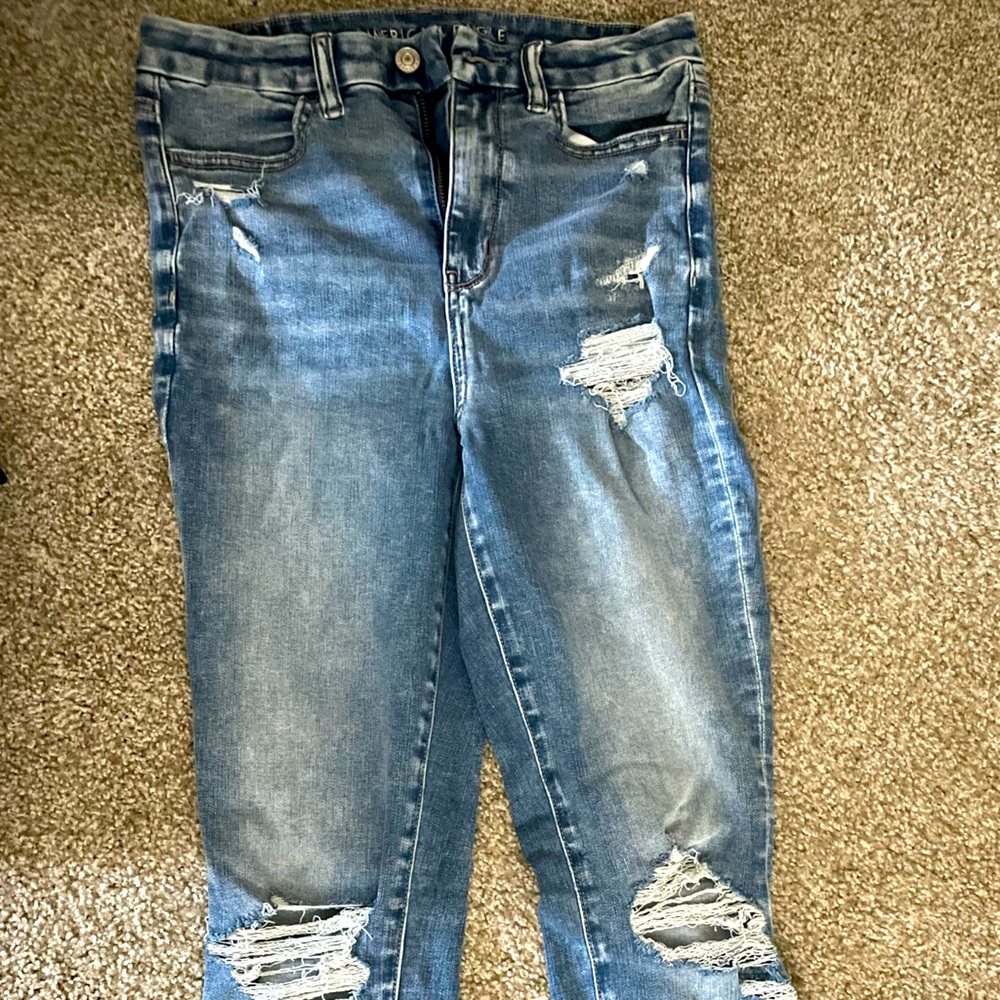 American eagle skinny ripped jeans